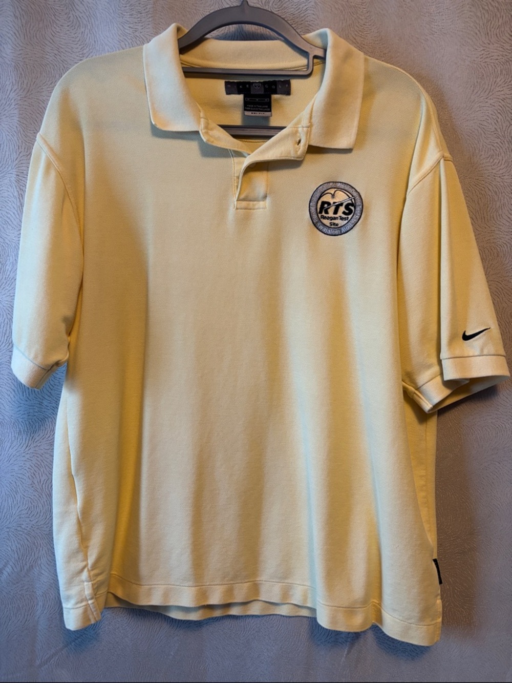 Nike Men’s Light Yellow Polo with RTS Patch 0165